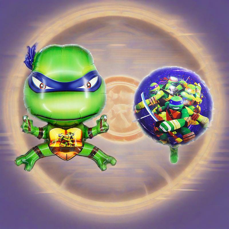 Balão De Tartarugas ninja Mutantes Adolescentes De 18 Polegadas , Decoração De Aniversário Infantil , Folha De Alumínio 
