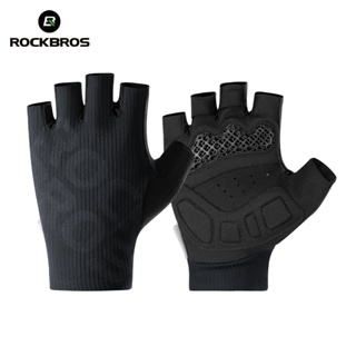 ROCKBROS Luvas De Ciclismo 3D Almofadas Palma Alta Elástica À Prova De Choque Sem Costura Respirável Meio Dedo MTB Bicic em Oferta na Shopee