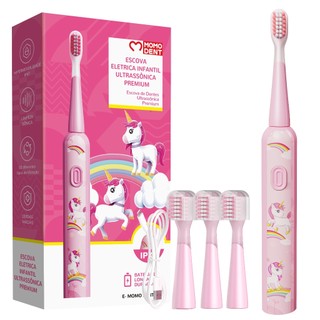 MOMODENT Escova de Dentes Elétrica Ultrassônica Infantil, 3-12 Anos + 3 Modos de Limpeza