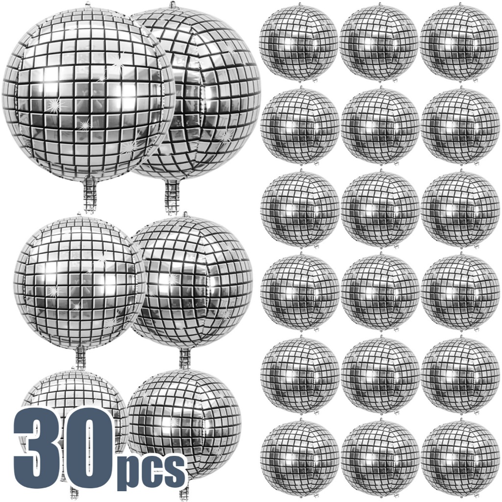Kit 30 Balao Metalizado 4D Discoteca Balada Festa Decoração 10"/18"/22" em Oferta na Shopee