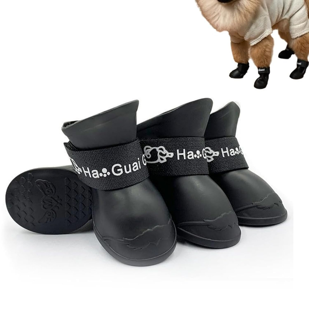 Kit 4 Sapato para Cachorro Gato Pet Bota de Borracha Antiderrapante Botinha a Prova D'água Protetor de Pata