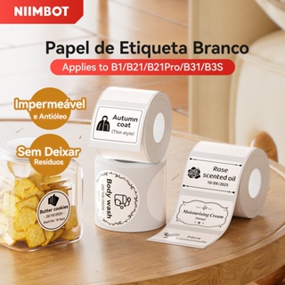 NIIMBOT B21/B1/B3S/B31/B21Pro Papel Autocolante De Rótulo Branco em Oferta na Shopee