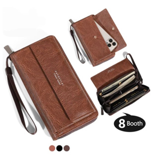 Carteira Masculina Com Zíper Longo – Bolso Para Telefone Em Couro PU De Grande Capacidade , Vários Compartimentos Cartõe em Oferta na Shopee