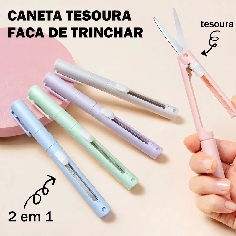 Tesoura Compacta 2 Em 1 Com Lâmina De Cerâmica E Faca Utilitária-Ideal Para Faça Você Mesmo , Scrapbooking em Oferta na Shopee