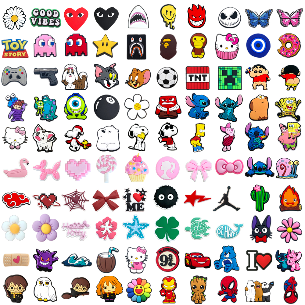 MEIDJ 1 Pcs Borboleta Sapato Encantos Decrations Flor Sandálias Fivela PVC Acessórios Botão