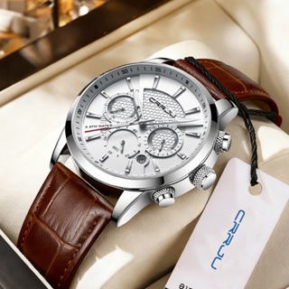 CRRJU Relógio Masculino Luxuosa Multifuncional  Negócios Analógico Quartzo Couro Impermeável 2212 X em Oferta na Shopee