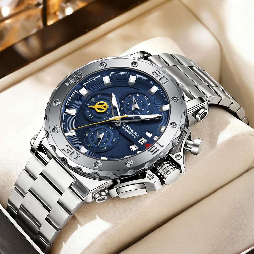 CRRJU Relógio Masculino Marca Original Aço Inoxidável Multifuncional Militar Impermeável 2294 X em Oferta na Shopee