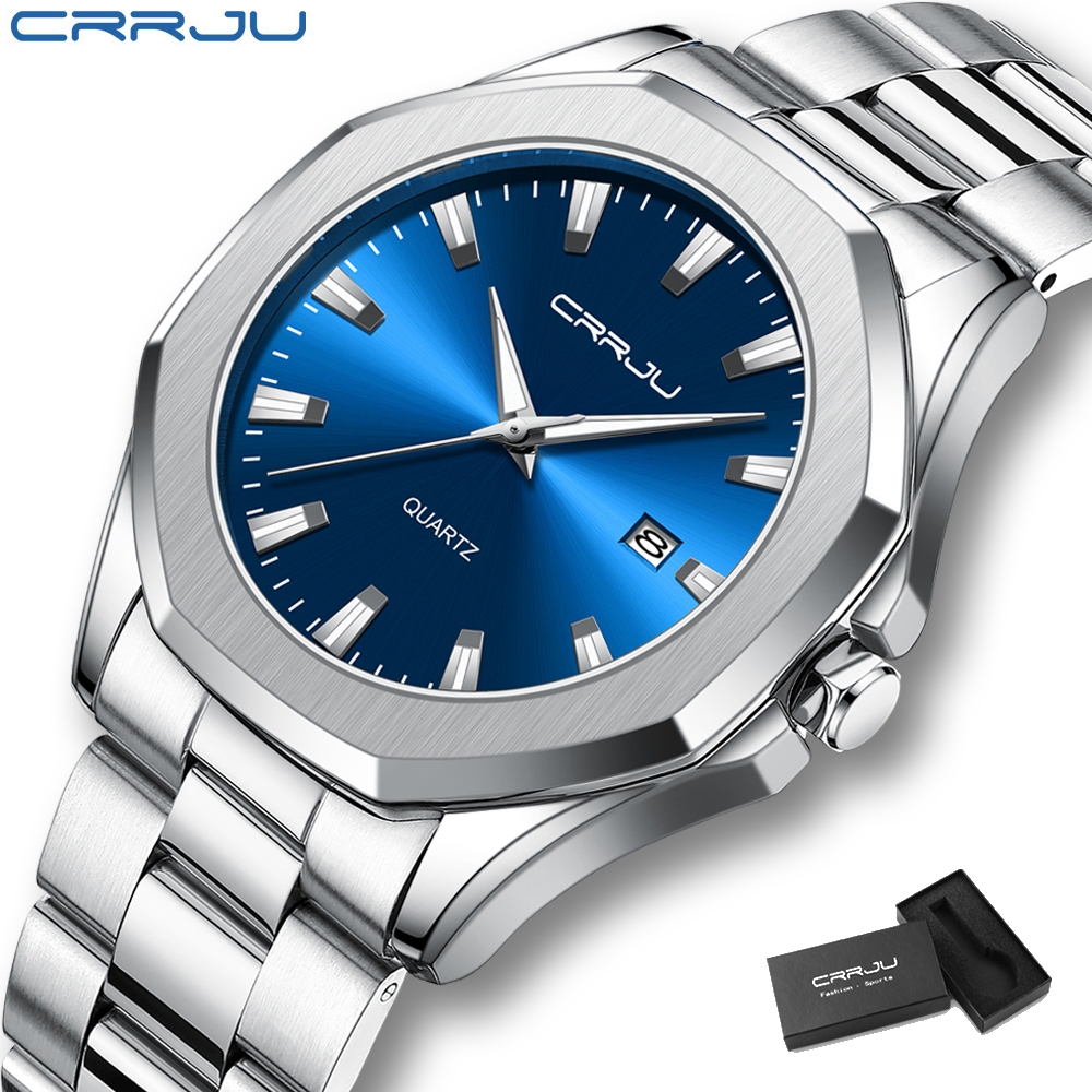 CRRJU top Moda Luxo Lazer Simples Estilo Esportivo Relógio Masculino De Quartzo À Prova D'água 5004