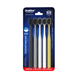 OralGos Escova de dentes Deep Clean | Com cerdas macias de alta densidade em Oferta na Shopee