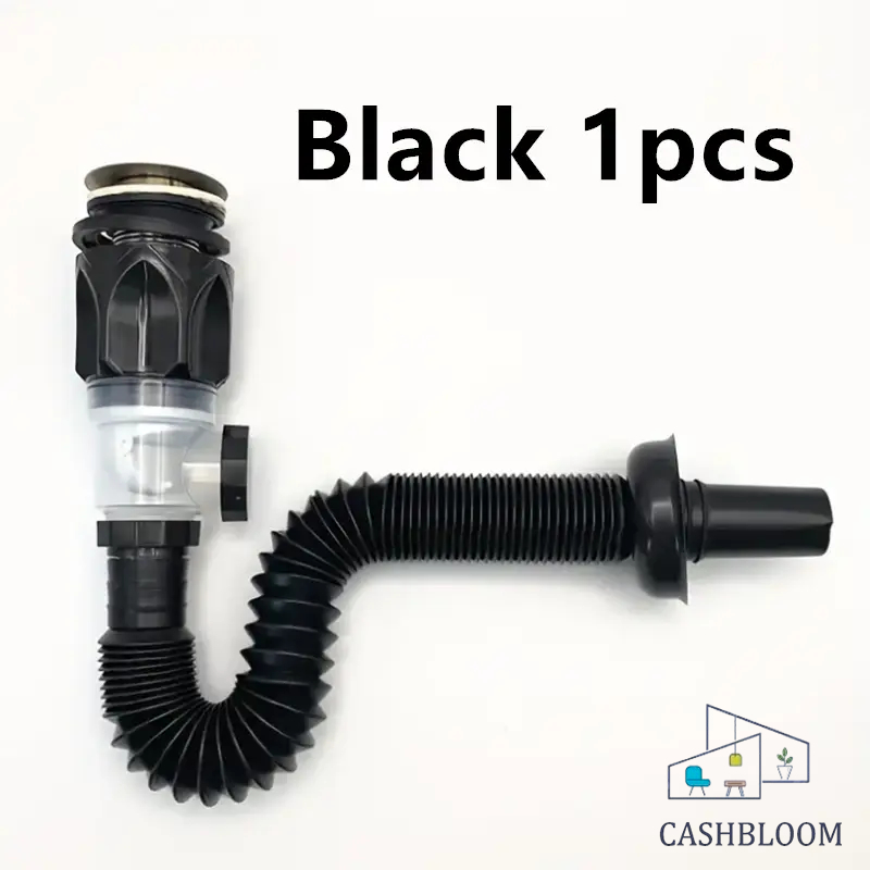 Kit de dreno de pia de banheiro em aço inoxidável para 1PC, tubo de sifão flexível e expansível em Oferta na Shopee