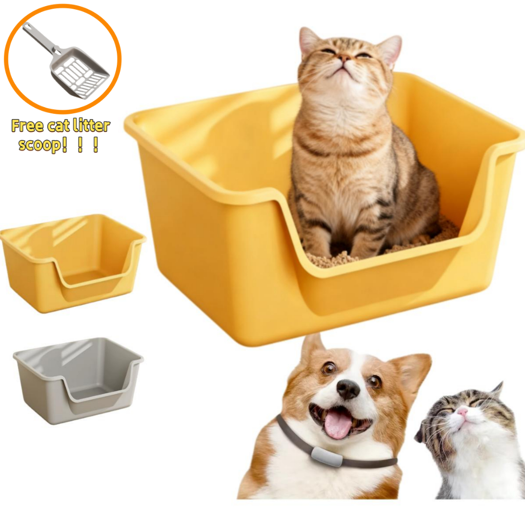 Caixa de areia alta para gato grande Gigante Bandeja Areia Gato Caixa de areia para gatos semifechada-50×37×20cm