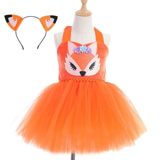 Bonito Raposa Dos Desenhos Animados Meninas Vestido Halloween Festa De Natal Animal Cosplay Traje 1-12 Anos em Oferta na Shopee