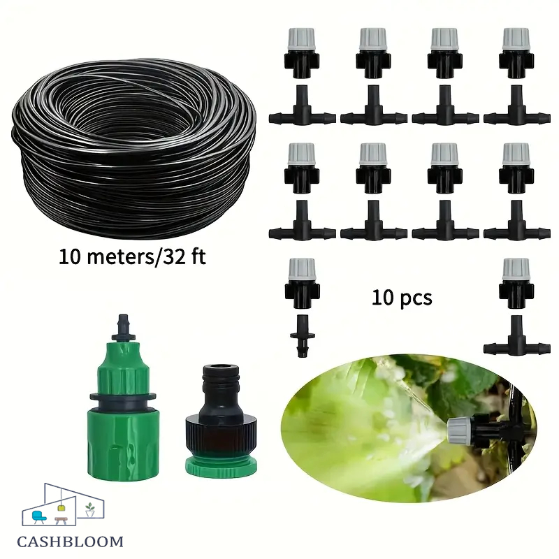 Kit De Irrigação Mangueira 10 Metros Para Jardim Aspersão Automático Com Gotejador Ajustável em Oferta na Shopee