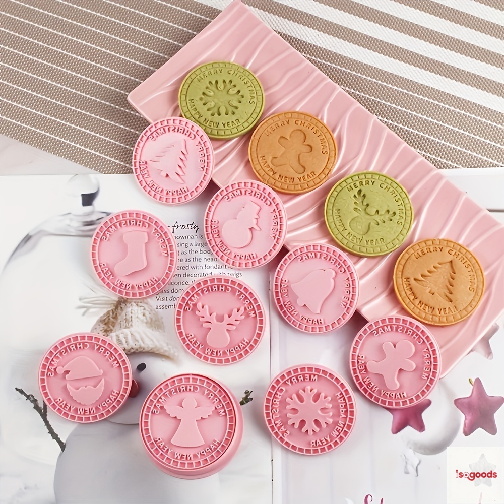 Kit 9 Cortador marcador de biscoito kit 6cm - bolinha de natal frases festa feliz natal isgood