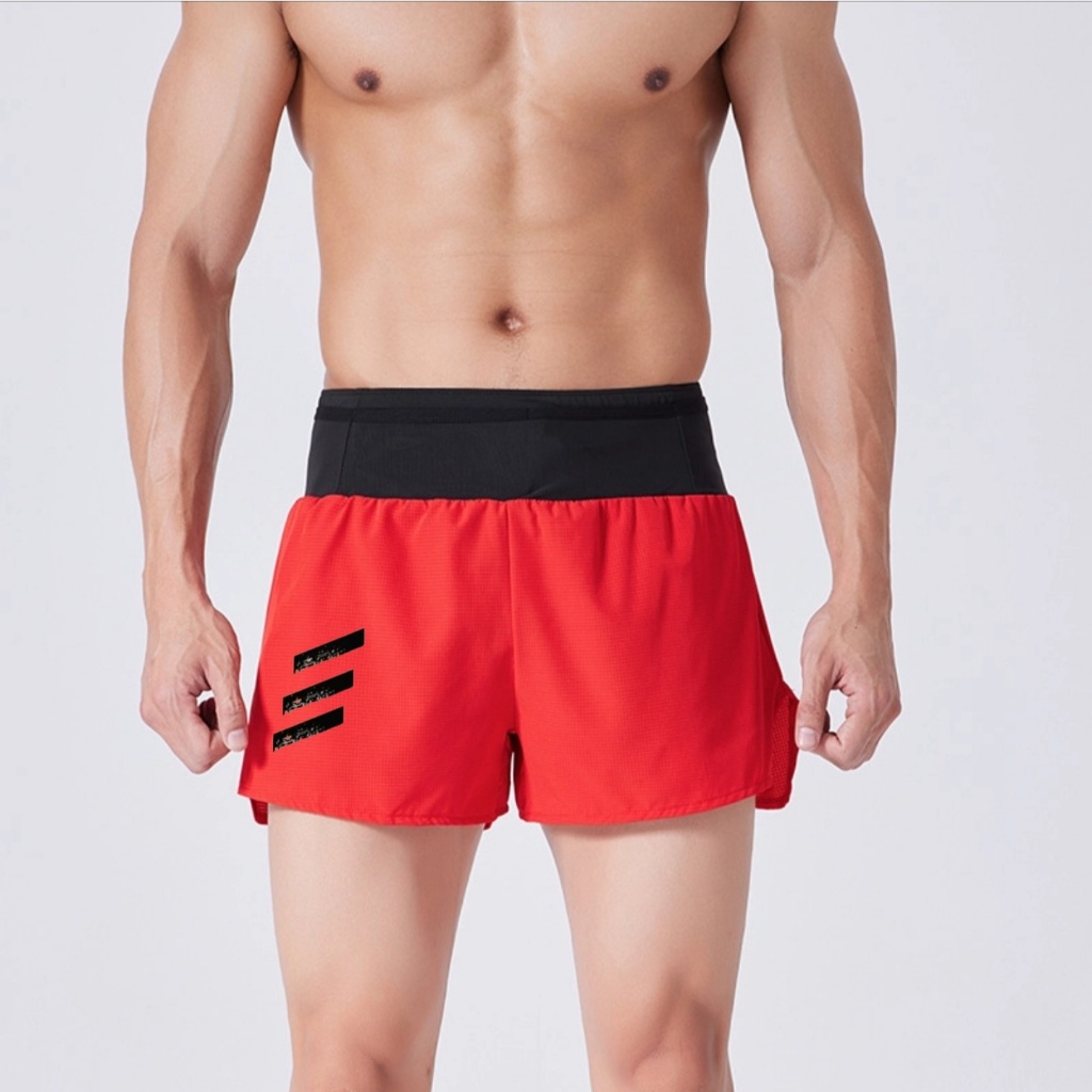 [Novo produto primeiro lançamento] verão falso de duas peças correndo Shorts esportivos de secagem rápida masculino mara