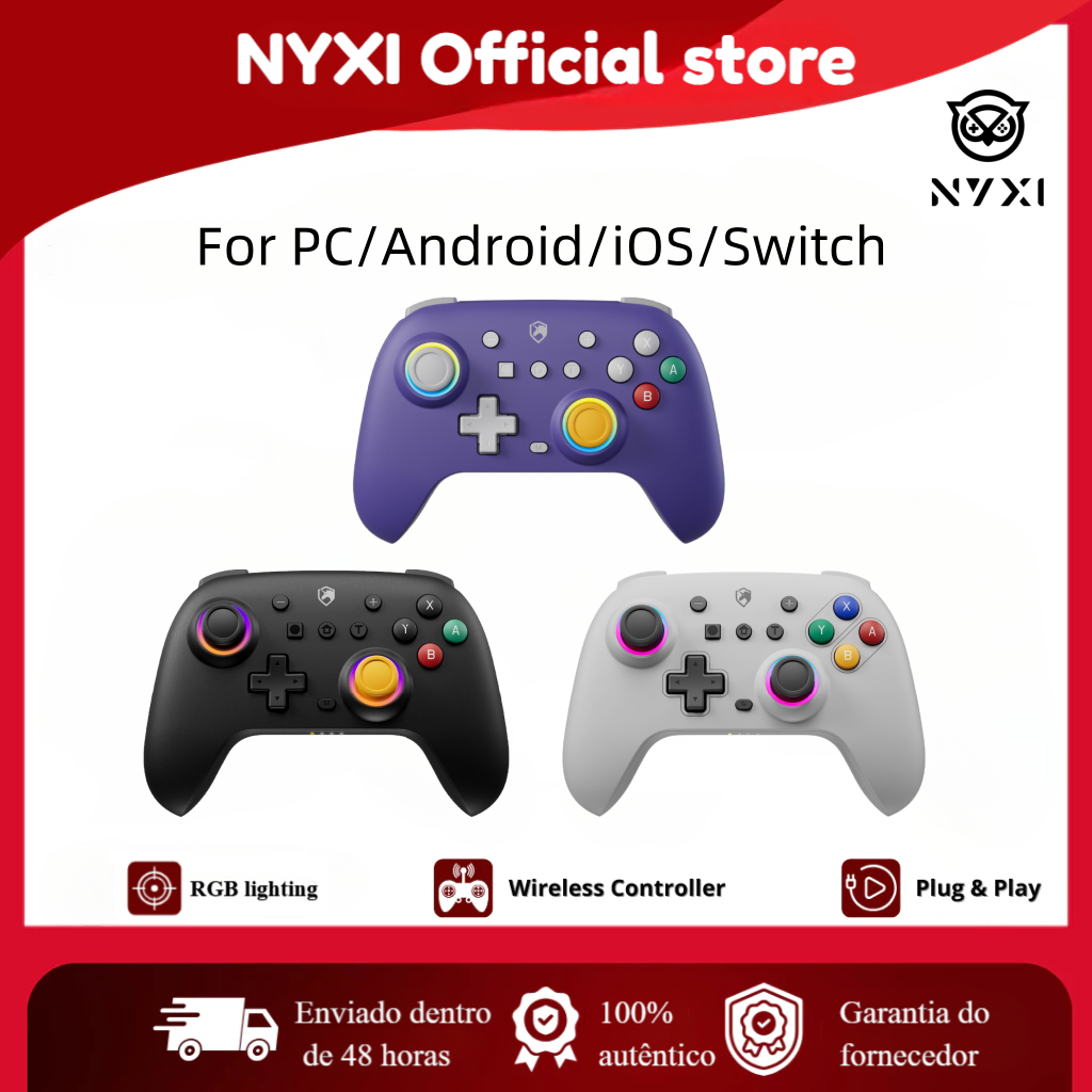 Controlador NYXI Wireless Switch Pro Para Nintendo Switch2/Lite OLED-Joystick Gamepad em Oferta na Shopee
