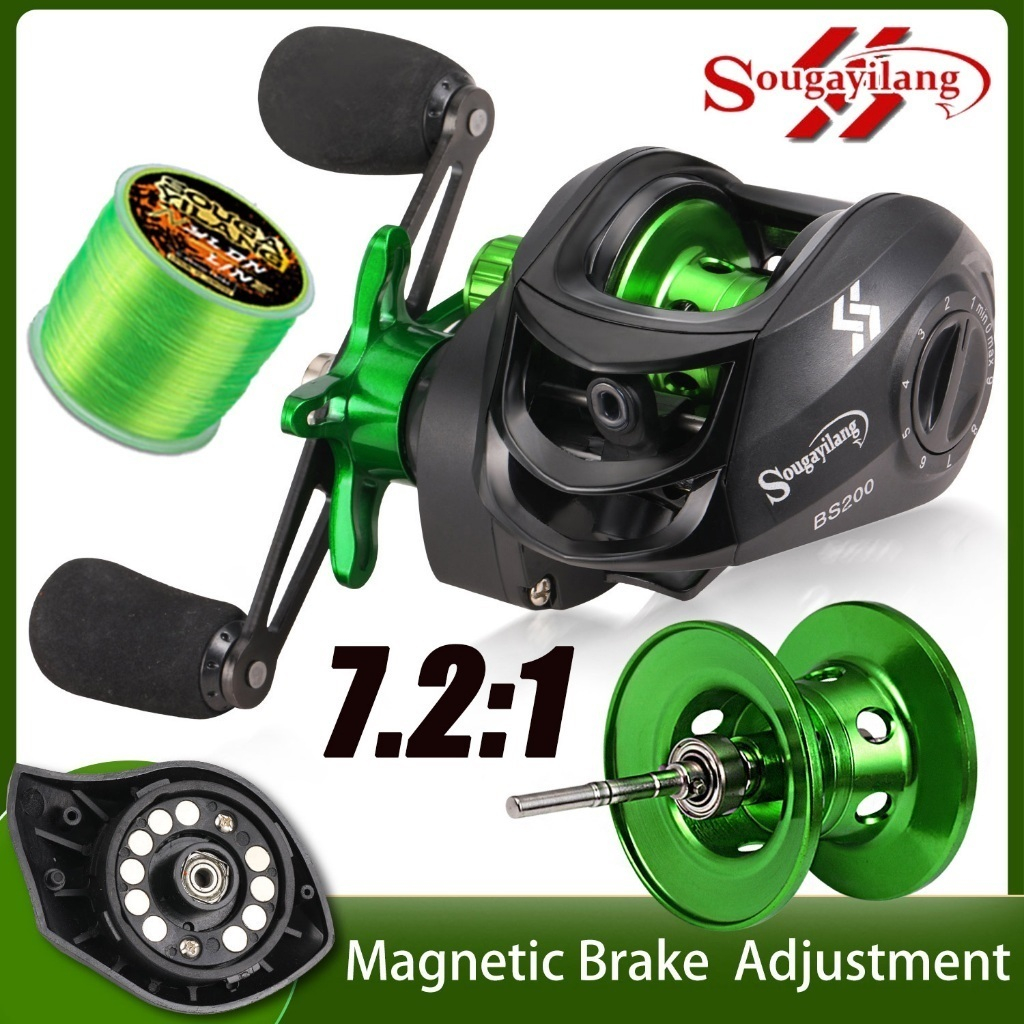 Sougayilang Carretel De Pesca Max 10Kg Relação De Engrenagem 7.2 : 1 Com Alça De Metal Para Água Doce/Salgada