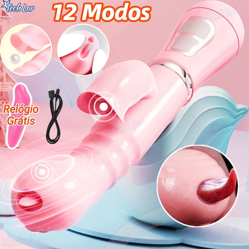 Vibrador RECARREGÁVEL Estimulador de Clitóris Língua Ponto G Oral Vagina ZDB-13 vibradores femenino sex shop-TL em Oferta na Shopee
