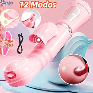 Vibrador RECARREGÁVEL Estimulador de Clitóris Língua Ponto G Oral Vagina ZDB-13 vibradores femenino sex shop-TL em Oferta na Shopee