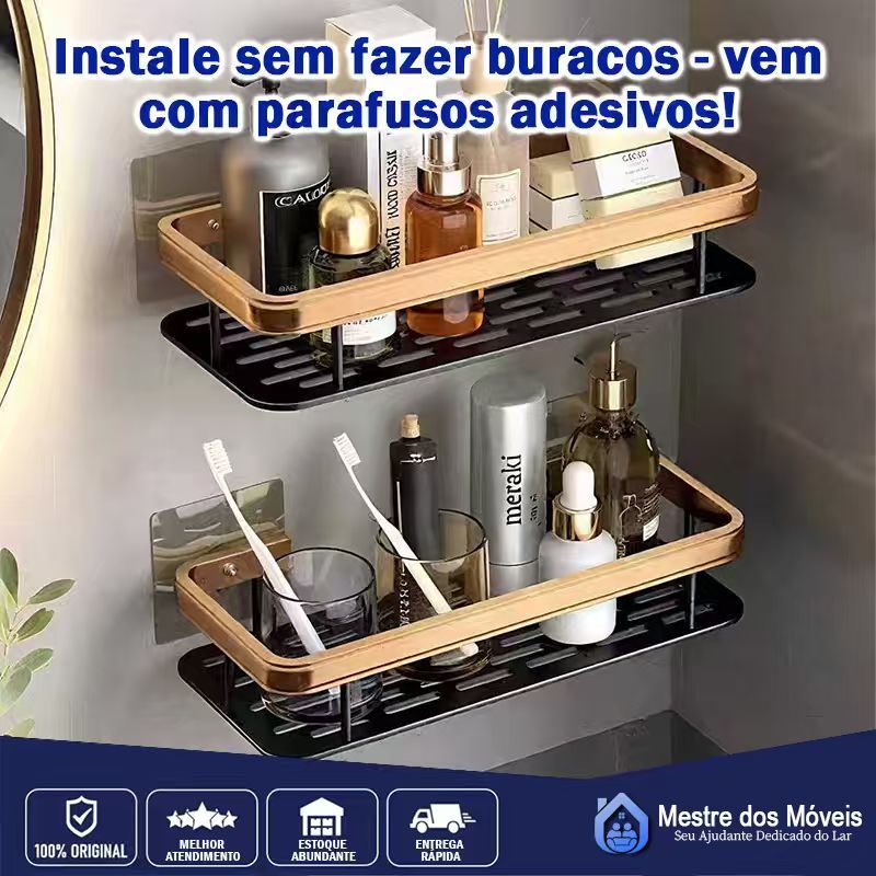 SUPORTE PARA SHAMPOO PARA USO NO BANHEIRO NA PAREDE de alumínio suporte organizador multiuso