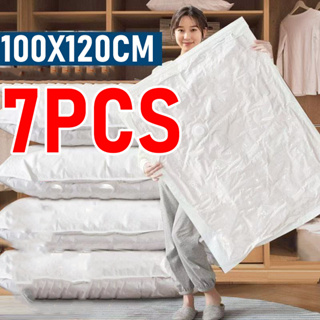 100X120cm Saco a Vácuo Para Roupa Viagem Mala Edredon Kit 3/6/8 Organizador Guarda Roupa em Oferta na Shopee