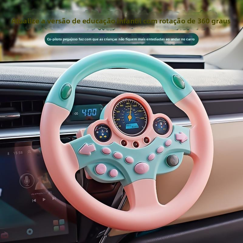 Volante Para Crianças Banco Traseiro Com Chave De Carro Pretend Driving Simulated Steering Wheel Toy Luz E Música em Oferta na Shopee