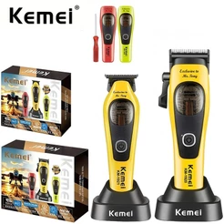 Kemei 1920 1921 Aparador De Cabelo Elétrico Profissional Máquina De Cortar 9000RPM Barbeiro Vetor Motor Acabamento Corte