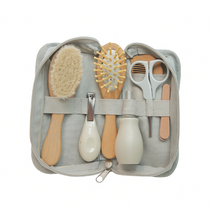 Conjunto De Escova E Pente De Cabelo Para Bebês , De Madeira Natural Recém-Nascidos Com Cerdas Macias De Cabra , Kit De  em Oferta na Shopee