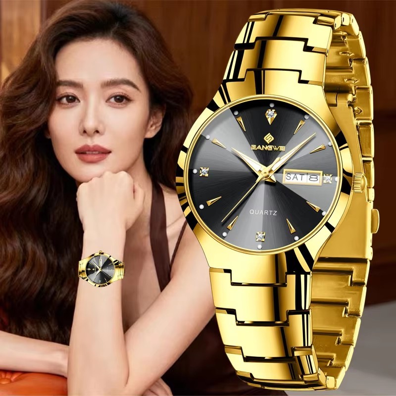 LIGE Moda Feminina Relógio Luminoso À Prova D'água Esporte Mulheres Relógios Ouro Aço Inoxidável Quartzo De Pulso