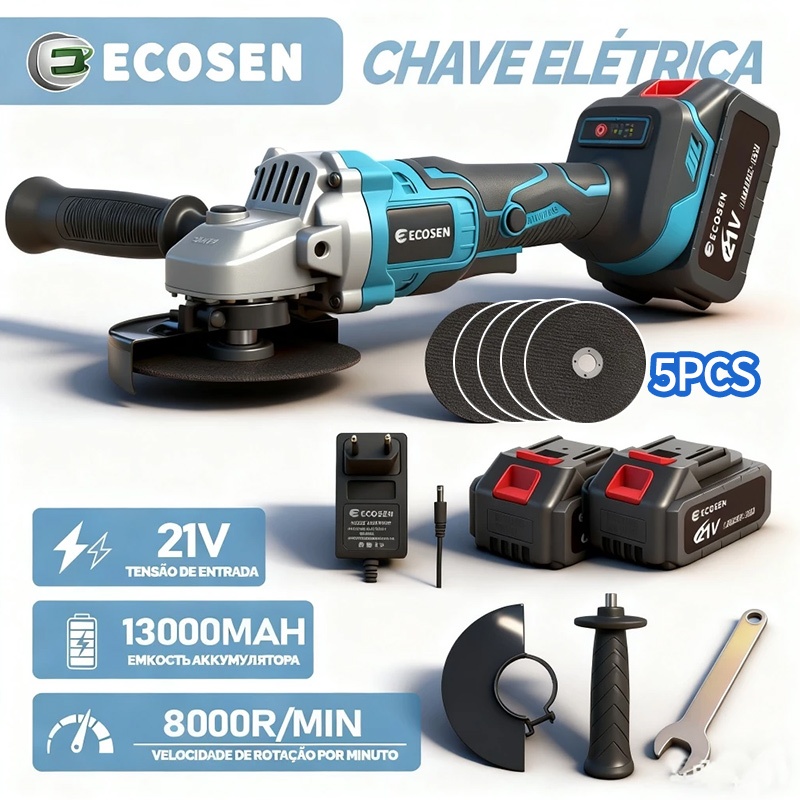 Esmerilhadeira Lixadeira Angular 4 polegadas Brushless 8000rpm-2bateria De Lítio 5lâminas de serra lixadeira bateria em Oferta na Shopee