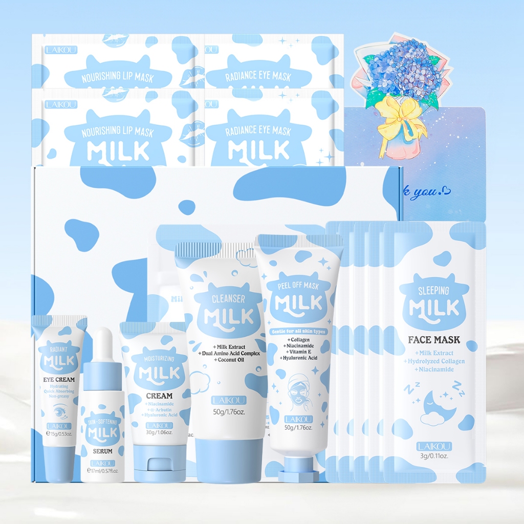 LAIKOU Milk Rotina Nutritiva 9 Em 1 Para Cuidados Com a Pele Feminina , Obtendo Uma Tez Profundamente Hidratada , Sedosa