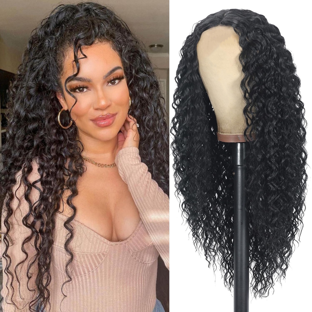 75CM Peruca Longa E Encaracolada Perucas De Fibra Sintética Para Mulheres Extensões De Cabelo