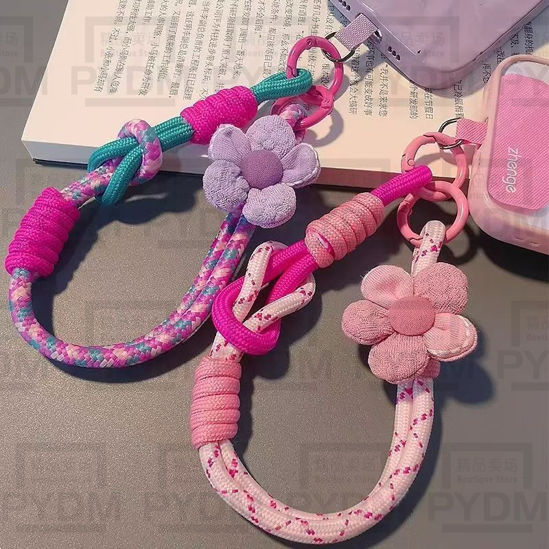 [pydm] Especial Cordão Curto Multifuncional Celular Dopamina Flor Trançada Alça de Mão Alça de Pulso Alça de — R$ 21,78 em Shopee, 39% OFF