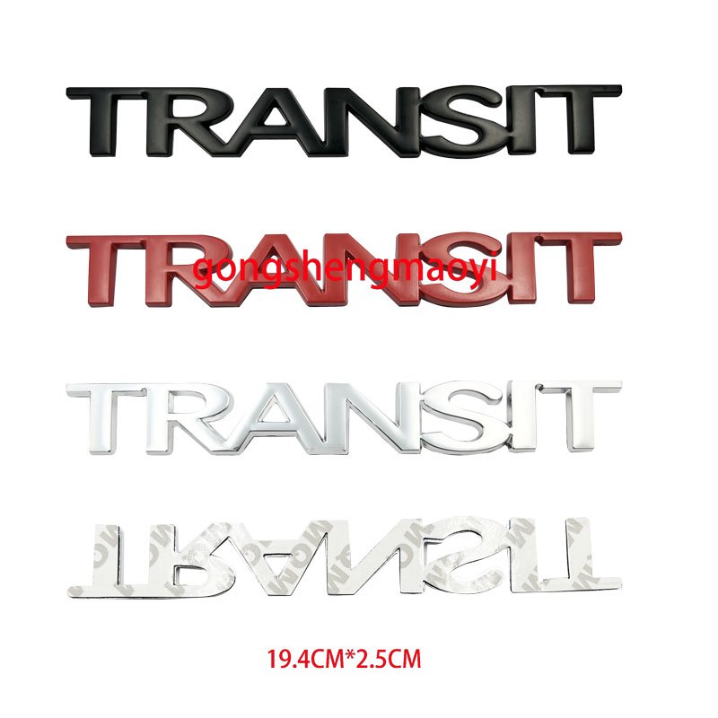 3D Metal Corpo Do Carro Transit Logotipo Porta Traseira Carta Emblema Tronco Adesivo Para Ford MK6 MK7 Van Decalque Aces