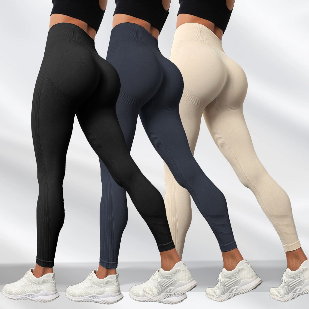 Leggings de Fitness para ioga sem costura, ciclismo, corrida, lazer, esportes, secagem rápida, cintura alta em Oferta na Shopee