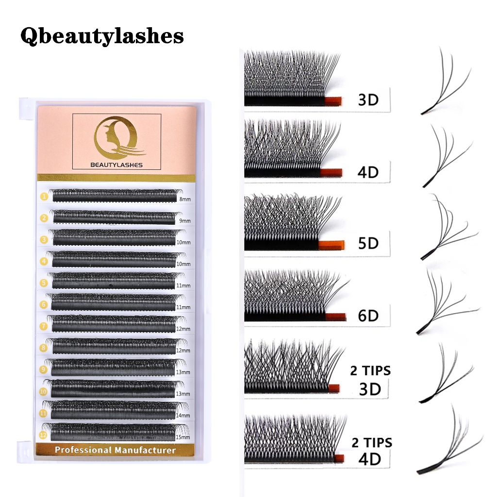 Qbeautuylashes YY/6D W/5D/4D 8DLashes 0.07 8-15mm Extensão De Cílios Pré-Fabricados Estilo Recortados Maquiagem Extensõe em Oferta na Shopee