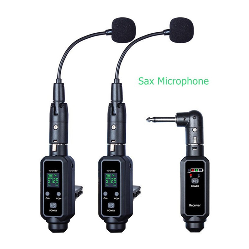 C03 Sax Microfone Transmissor De Áudio Sem Fio Receptor Para Mixer Guitar Condensador Dinâmico