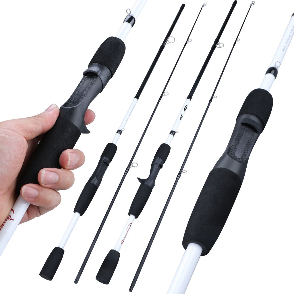 Sougayilang 2 Seções 1.65m Vara De Pesca De Fibra De Carbono Portátil Giratória/Fundição Viagem Ao Ar Livre