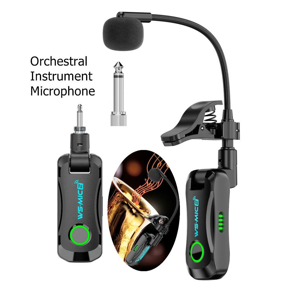 Microfone De Saxofone Sem Fio 2.4G , Instrumento Com Clipe Para Receptor Transmissor De Áudio De Trompete Sax em Oferta na Shopee