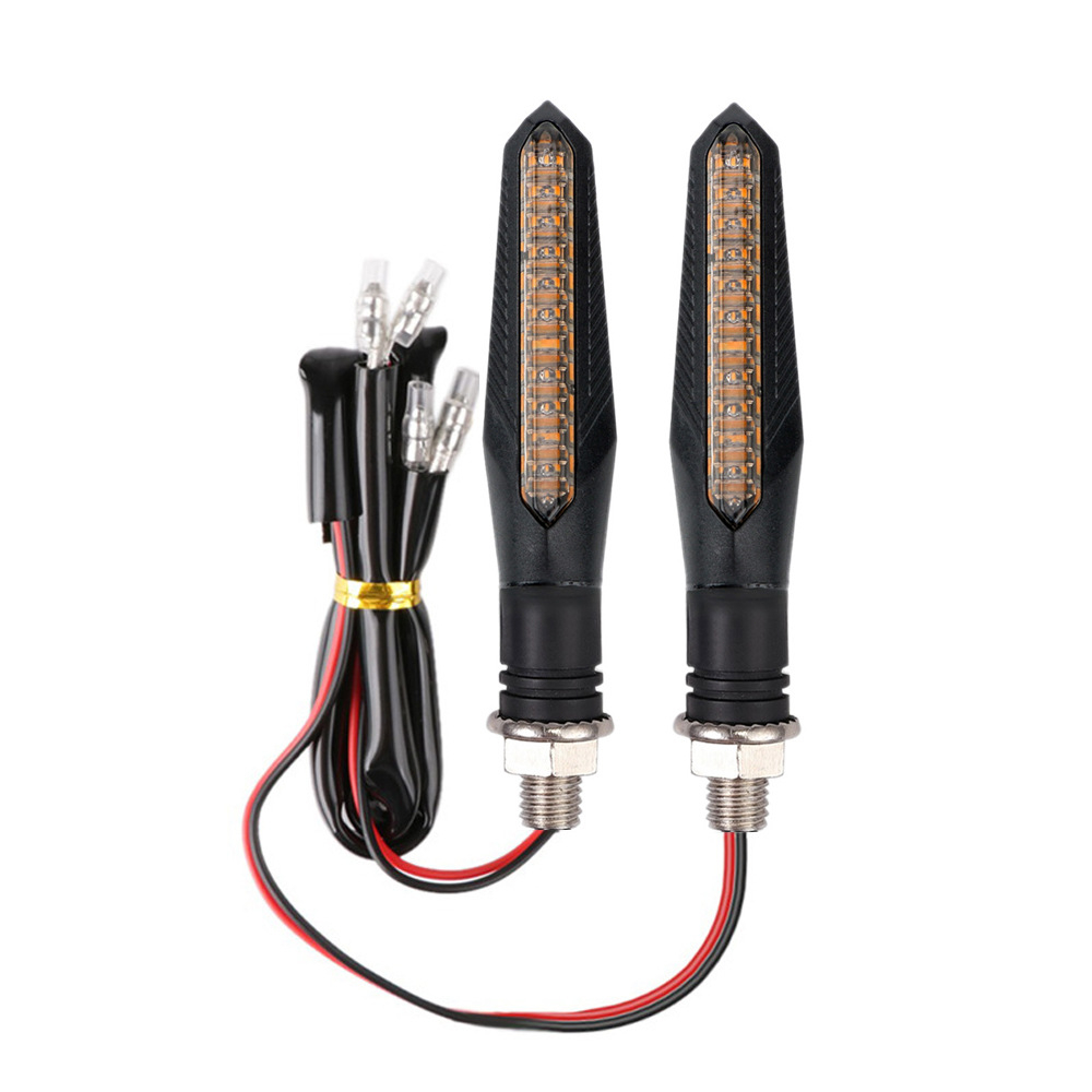 Kit 2 Peças Pisca Palito Slim De Seta Led Sequencial Esportiva Para Moto Amarelo Universal 12V