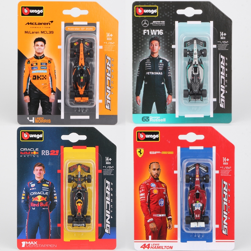 Bburago 1 : 64 2025 F1 Liga Modelo De Carro SF25 RB21 W16 MCL39 Red Bull Mercedes Ferrari McLaren Fórmula Corrida Brinqu
