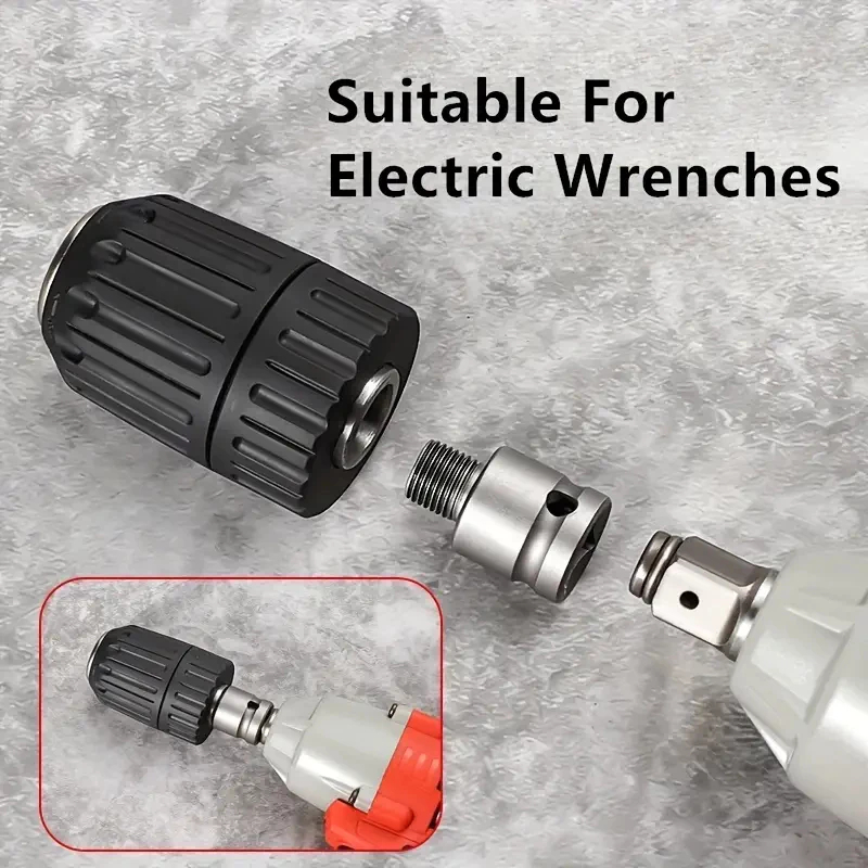 Kit Mandril Chave 1/2 Rosca 1,5-13mm + Adaptador De Impacto