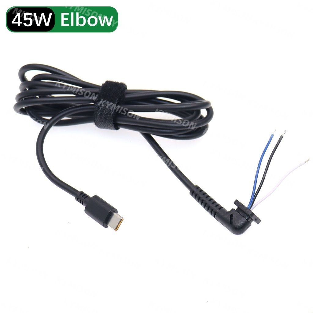 Cabo De Carregamento USB Tipo C , Adaptador De Alimentação DC Jack Para Lenovo Laptop 45w 65w 100W Conector 1.8m