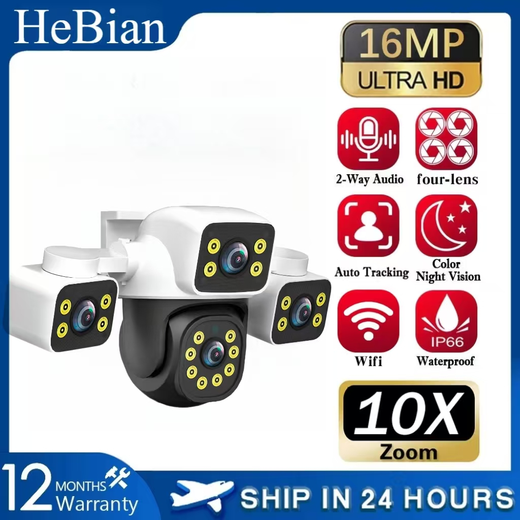 12MP 8K 3 Lente 10x Zoom Óptico À Prova D'água Ao Ar Livre CCTV WIFI Conexão De Telefone Câmera IP Controle PTZ