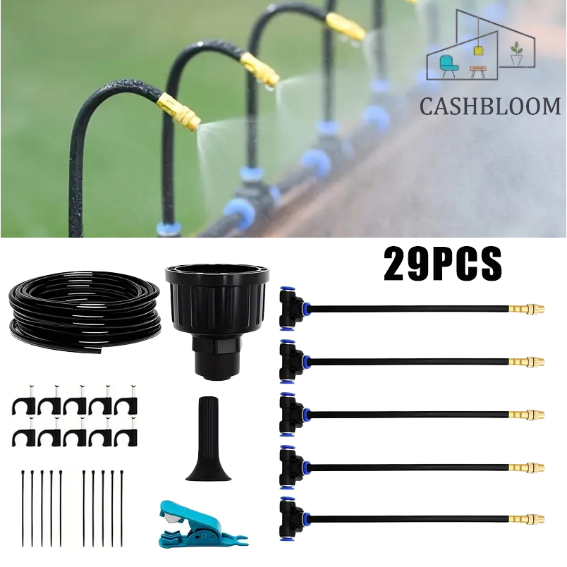 Kit De Sistema De Nebulização 5M Spray De Jardim Para Irrigação Automática Ajustável em Oferta na Shopee