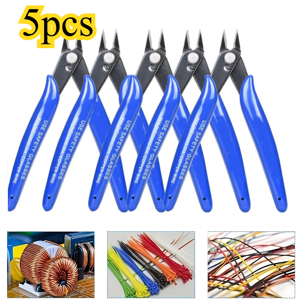 Kit De 5 Alicates E Descascadores De Corte Nivelados Diagonais De Precisão