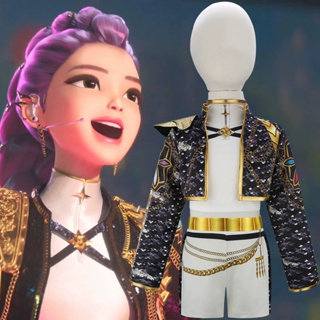 4-12 Anos K-Pop Demon Hunters Cosplay Meninas Conjuntos De Roupas Mangas Compridas Moda Ternos Infantis em Oferta na Shopee