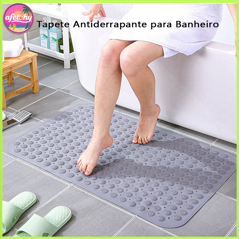 Tapete de banheiro, tapete de massagem para pés de banheiro, ventosa, antiderrapante e drenagem rápida-36x70cm