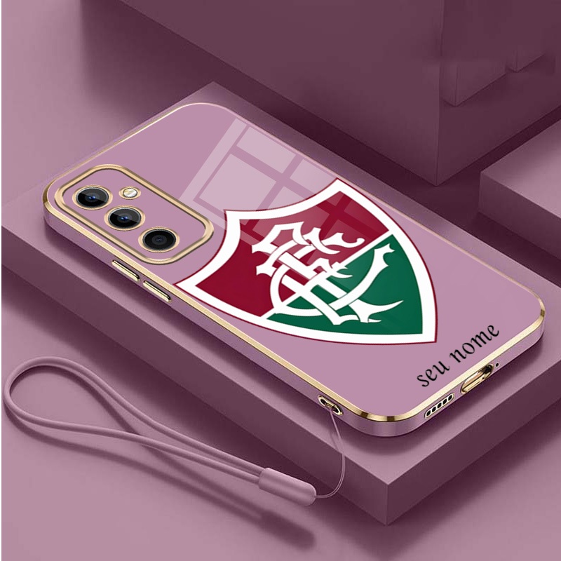 Samsung Galaxy A57 A26 A56 A36 A37 A27 A17 A07 5G Nome Personalizado Fluminense FC Caso Borda Reta Brilhante Capa Macia