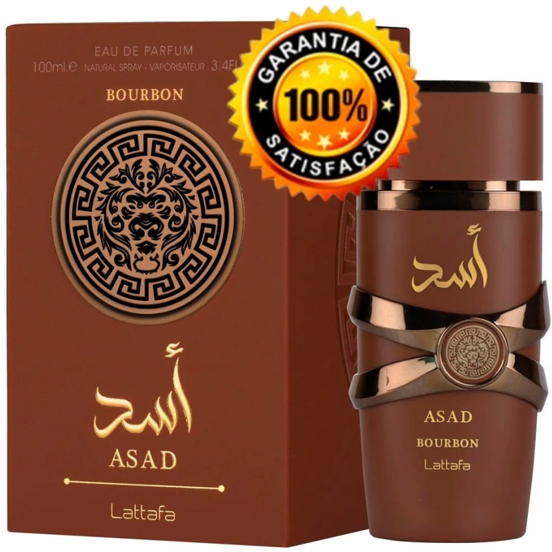 Perfume Lattafa Árabe Asad Bourbon Eau de Parfum Masculino EDP - 100ml